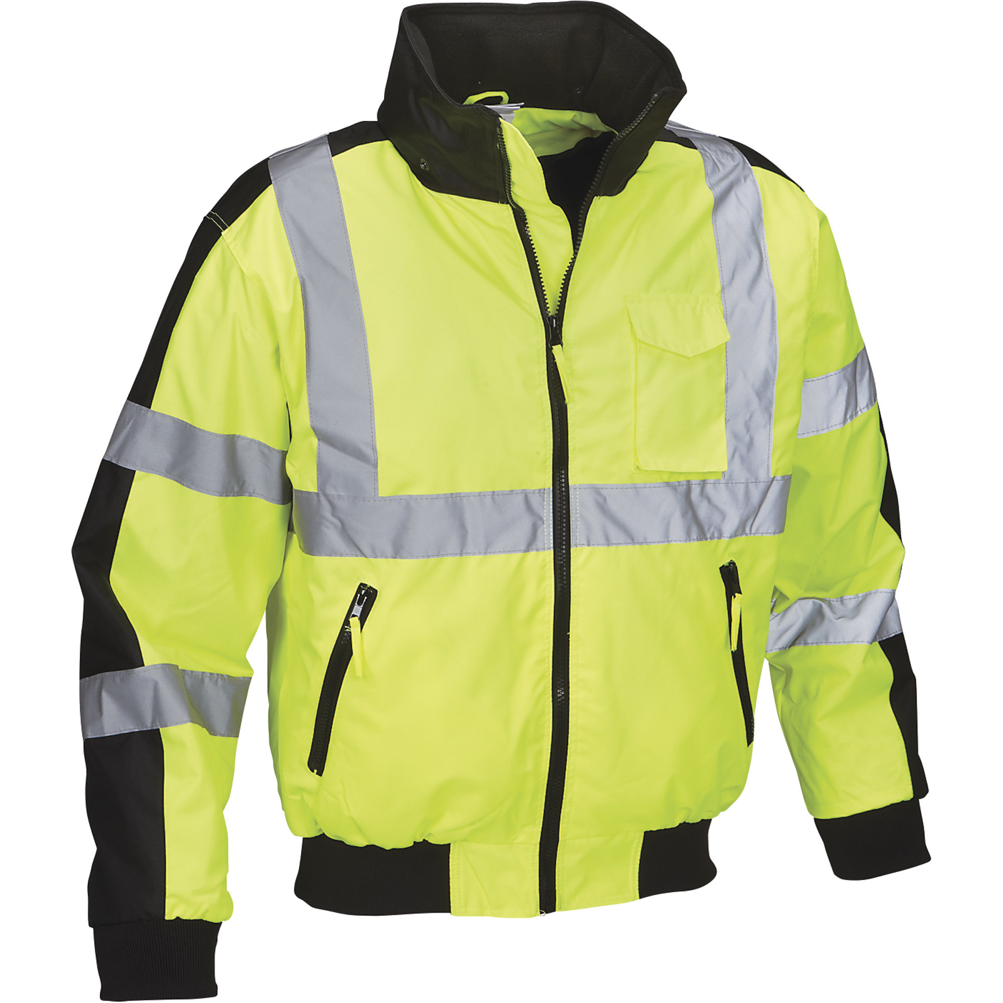 Utility Pro Men's Class 3 High Visibility 3-Season Jacket with Teflon Fabric Protector-- Lime/Black, Medium, Model# UHV575-L-LIME